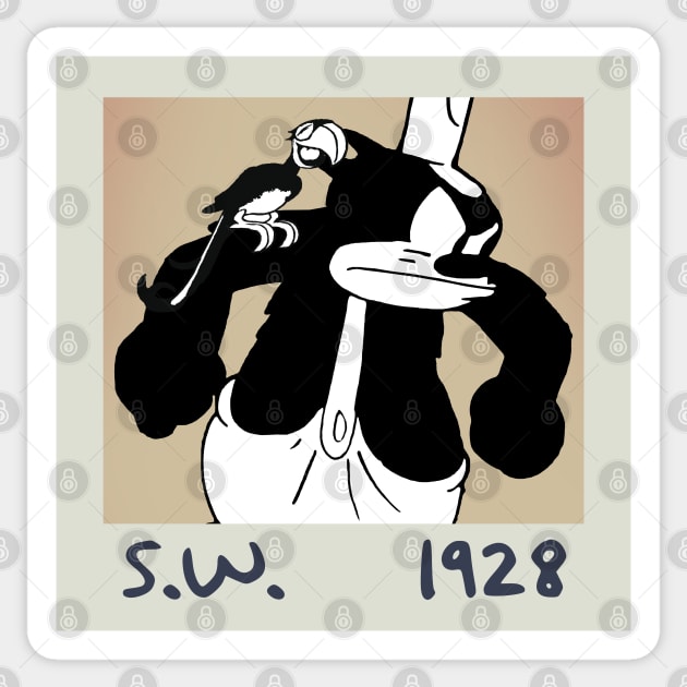 Steamboat Willie 1928 - 3 Sticker by Megadorim
